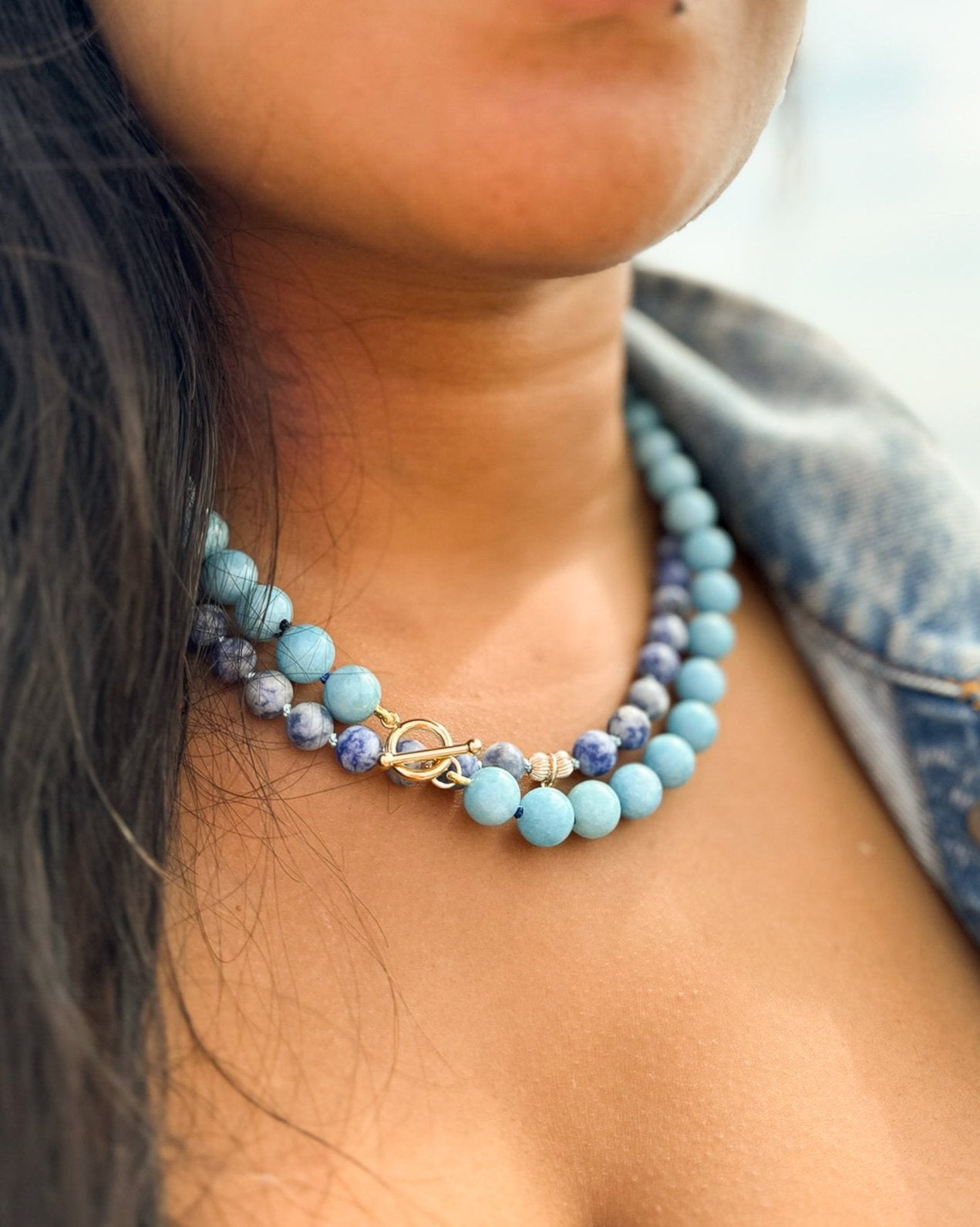 Faded Blue Quartz Soleil Sissy Necklace