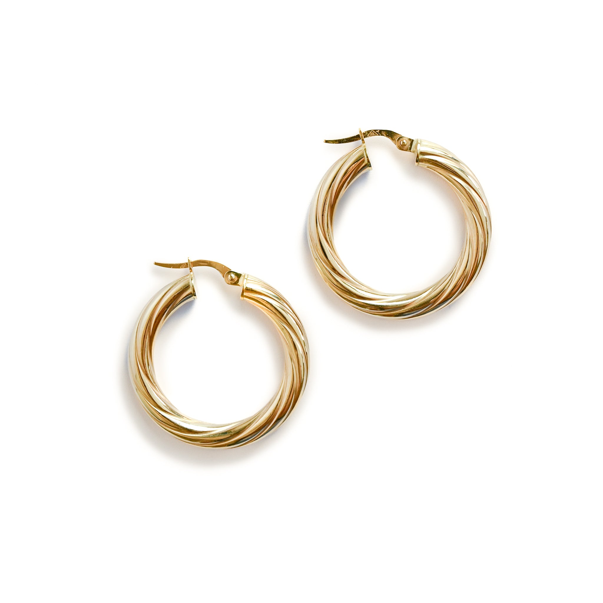 10kt Round Twist Hoops