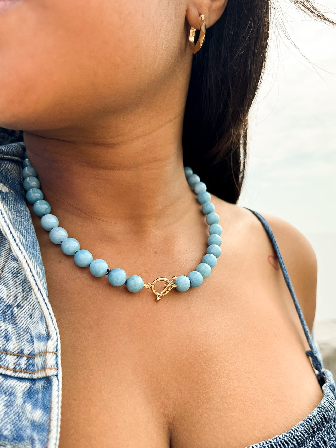 Sky Blue Jade Mama Necklace