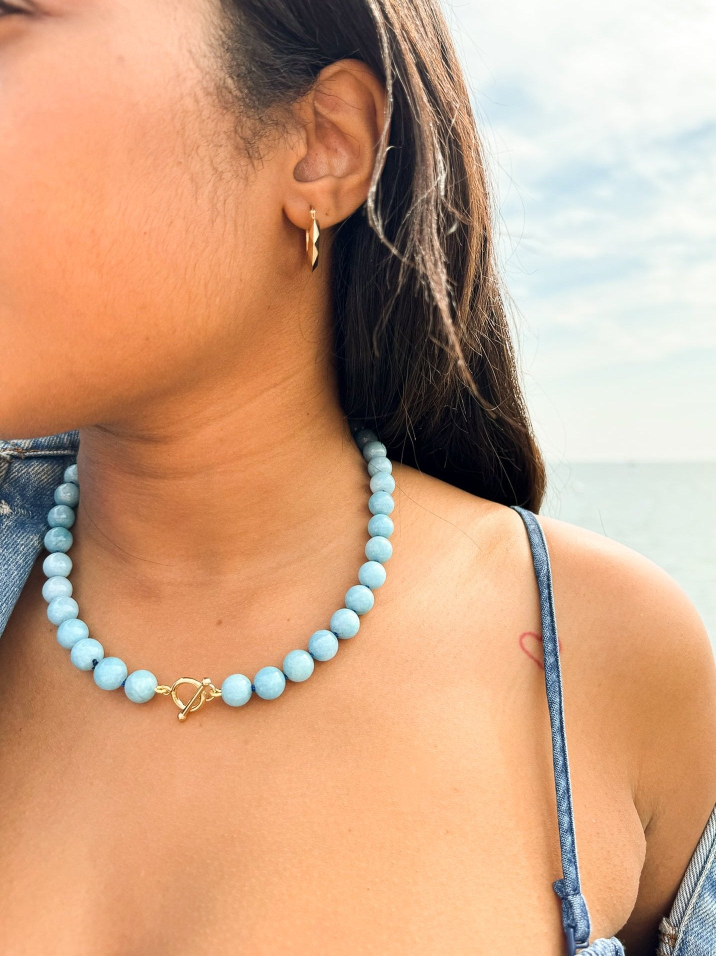 Sky Blue Jade Mama Necklace