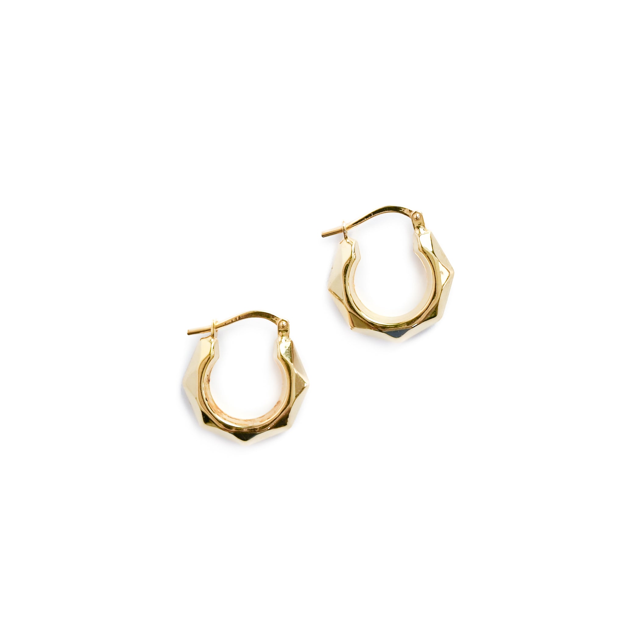 10kt Small Geo Hoops