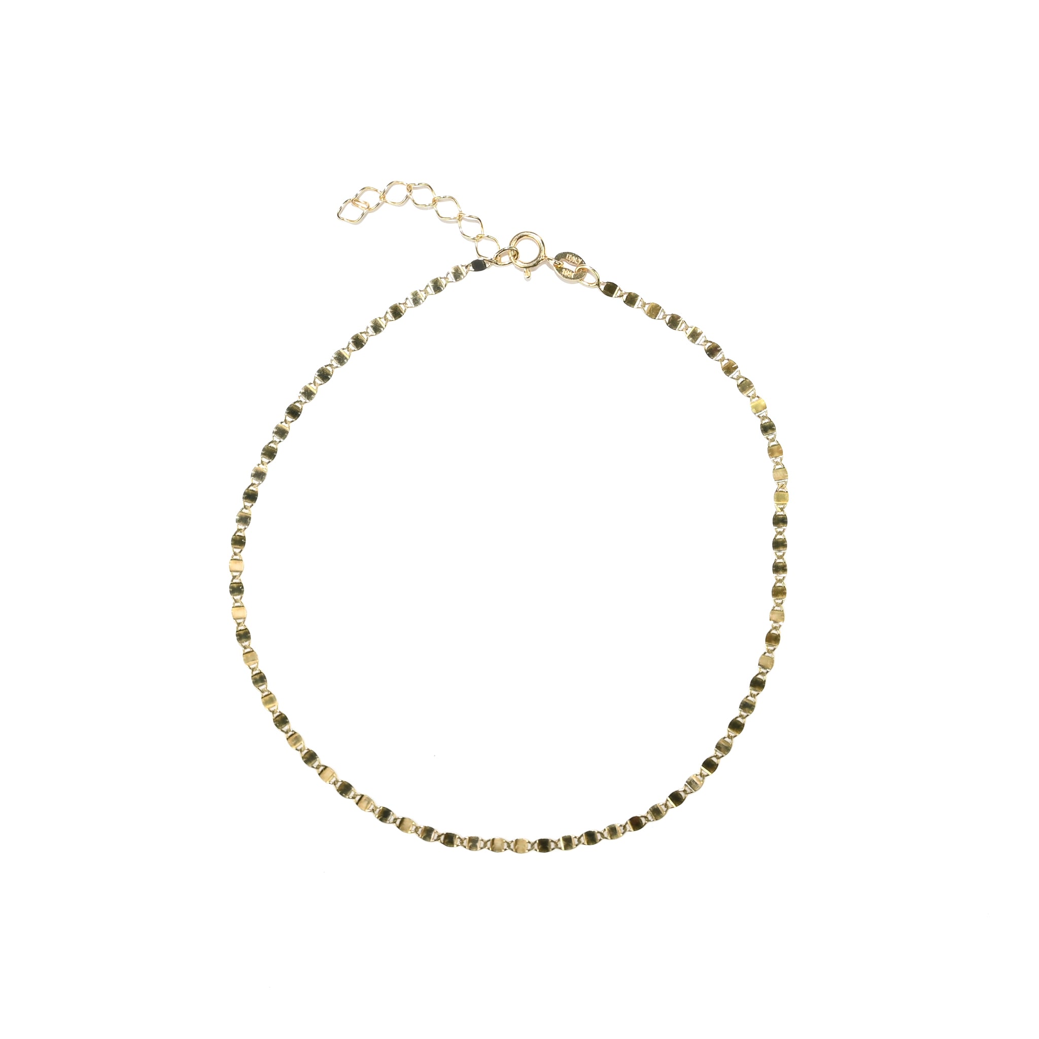 10kt Smooth Oval Anklet