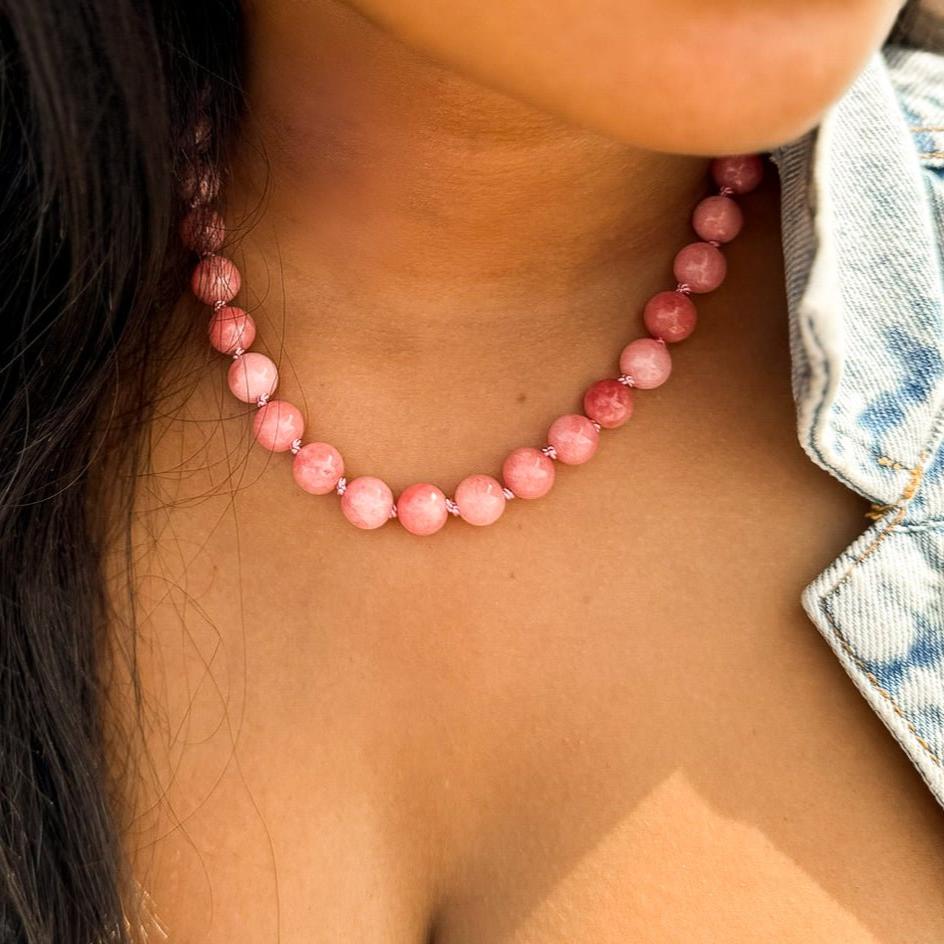 Strawberry Jade Mama Necklace