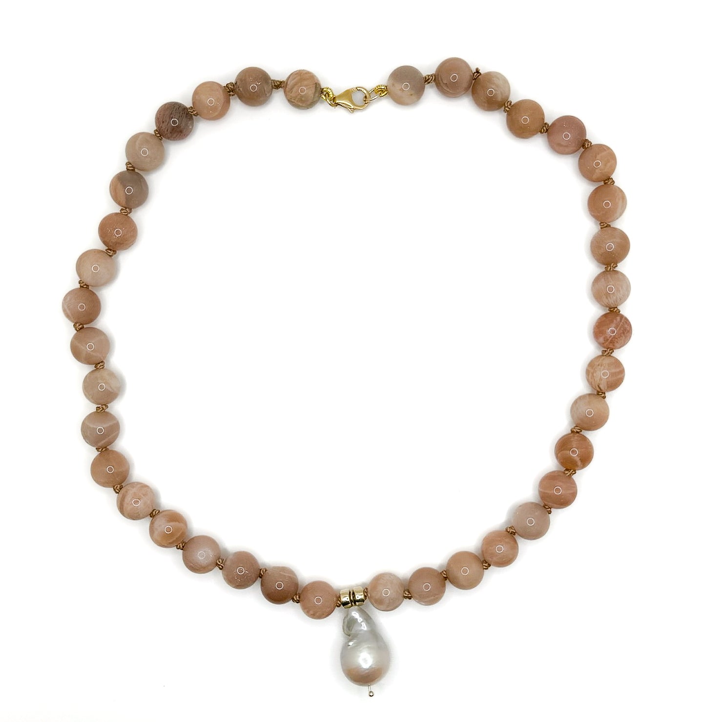 Sunstone Mama Necklace with Baroque Pearl